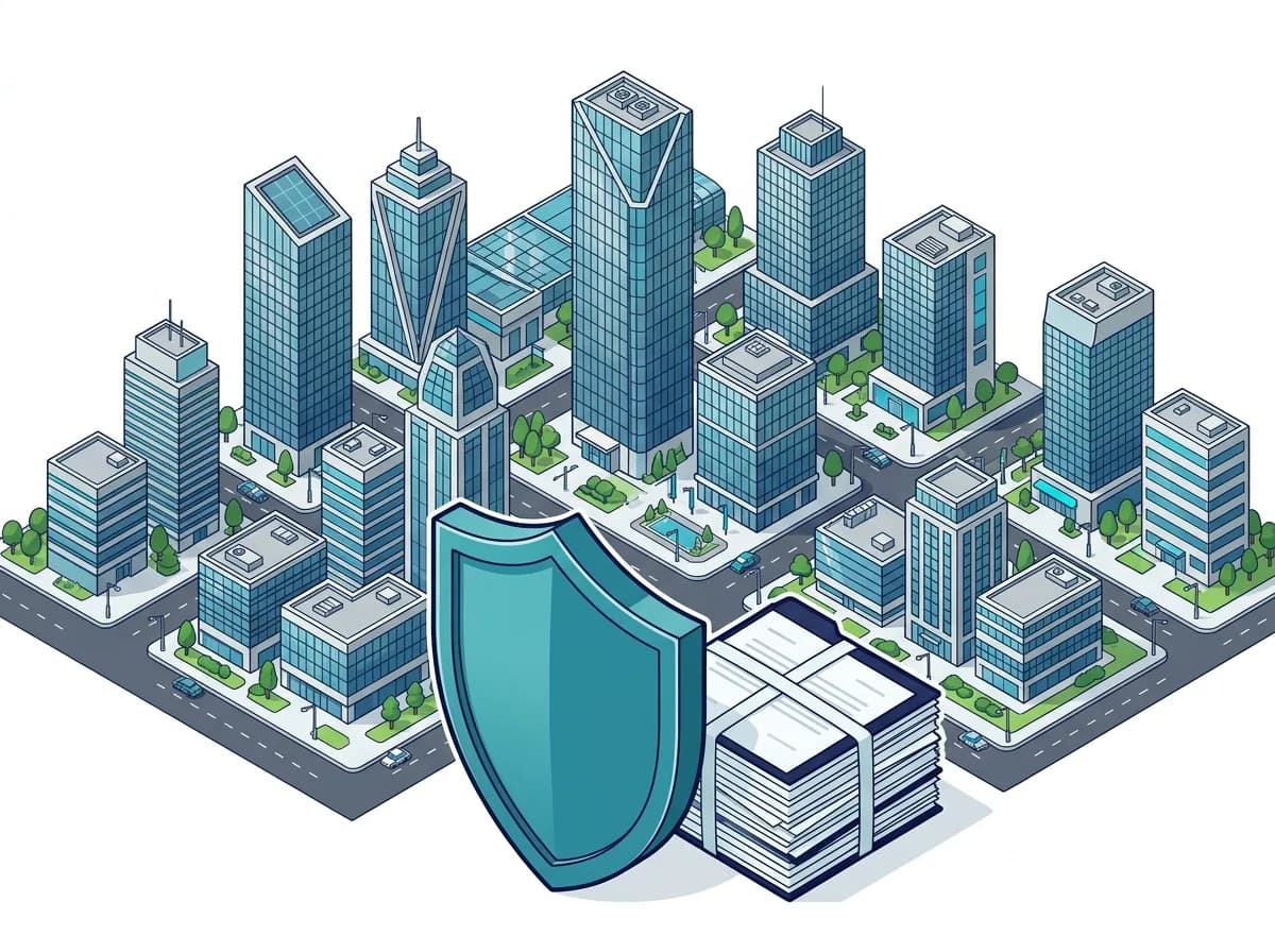 Illustration d'HaloITSM au Luxembourg : quartier d'affaires, bouclier et documents d'audit pour un ITSM auditable