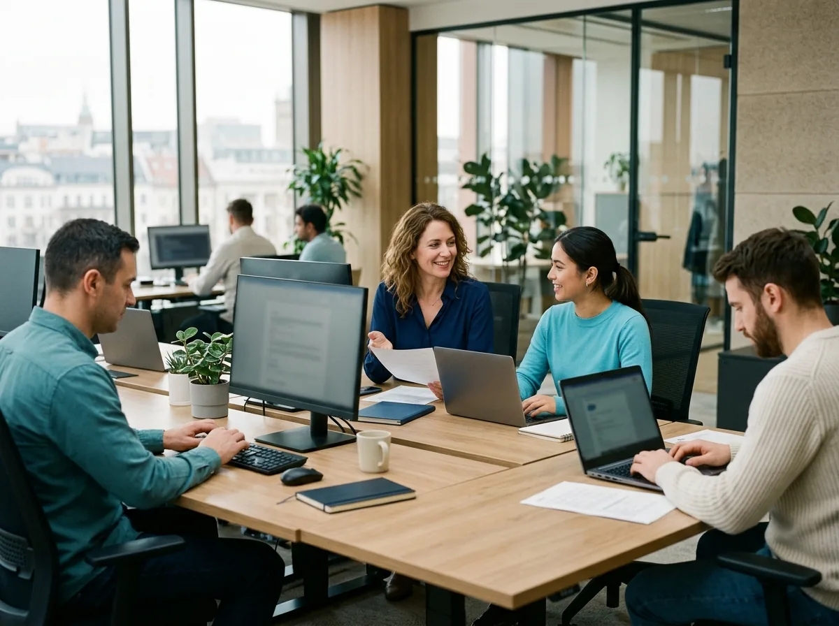 An IT service desk team at work after an ITSM project (illustrative photo)