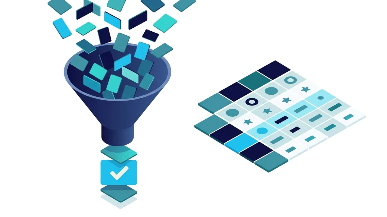 Funnel turning a long list of ITSM tools into a weighted shortlist