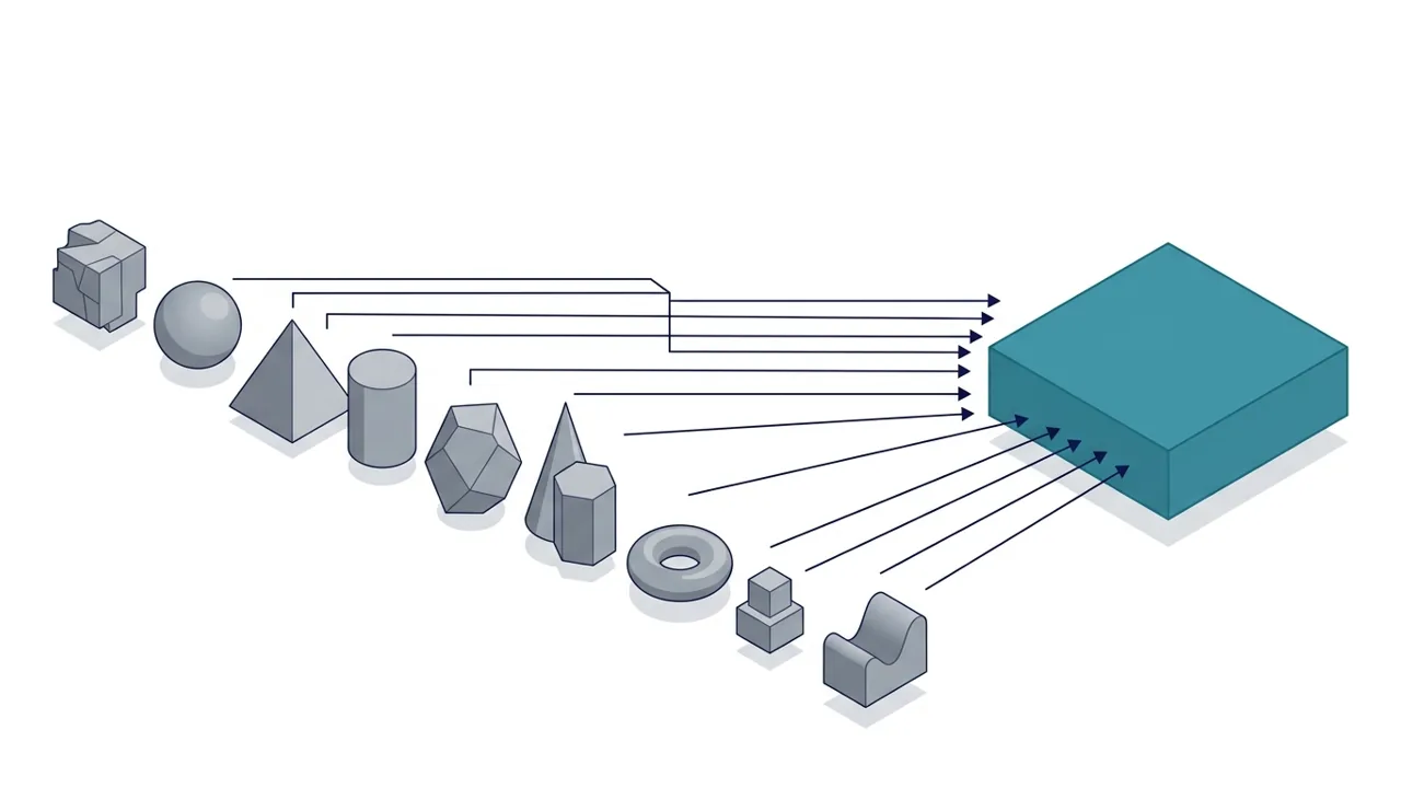 Différents outils sources, en formes grises, qui envoient leurs données vers une seule plateforme HaloITSM