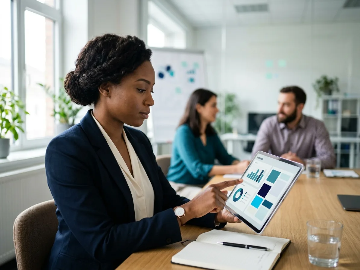 Responsable IT consultant sur tablette un tableau de bord d'actifs HaloITSM alimenté par Lansweeper