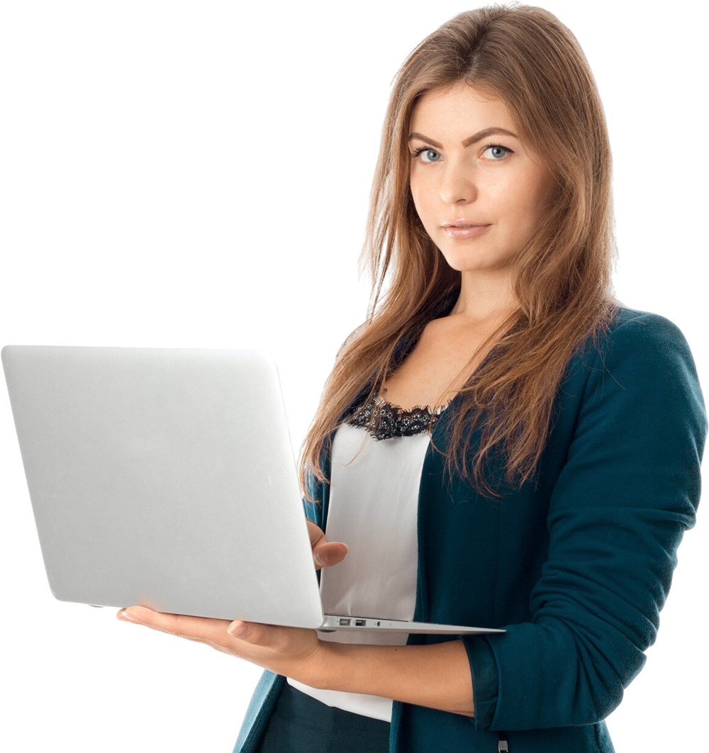Businesswoman working on a laptop representing ServiceNow ITSM consulting