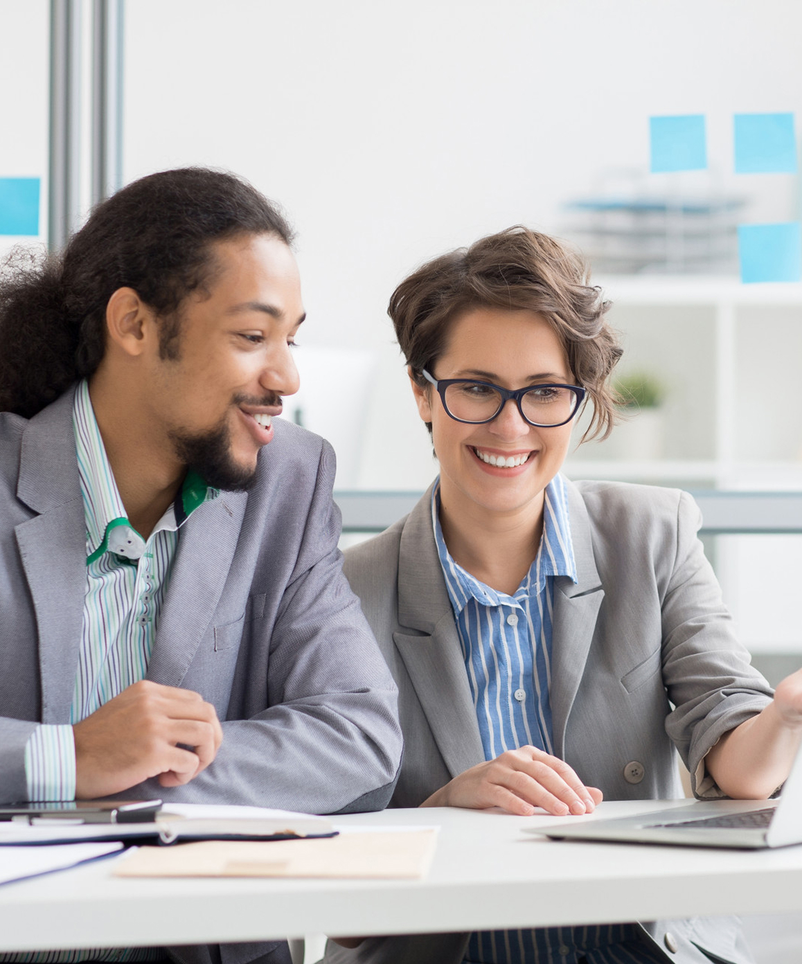 Team members working together on a project